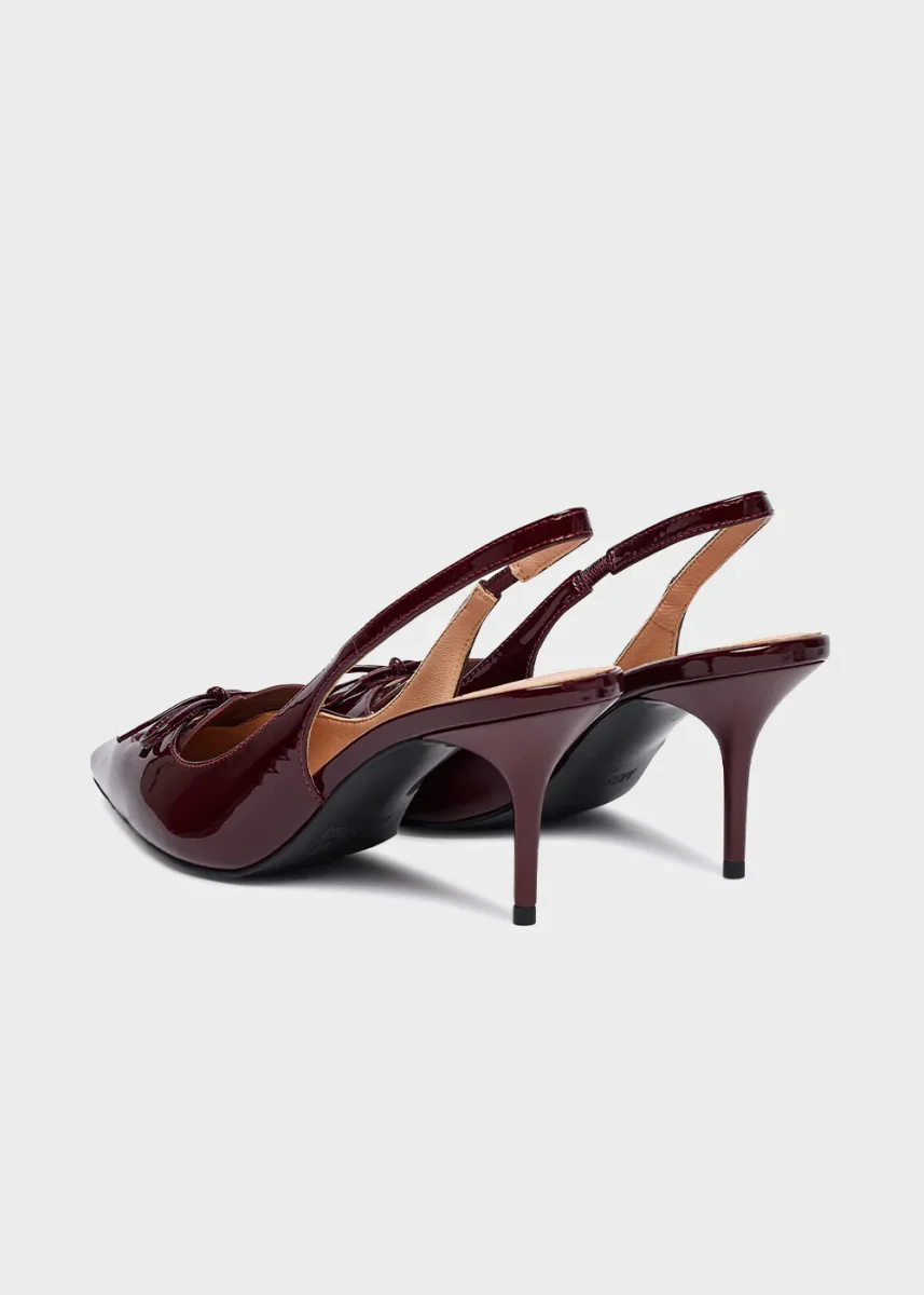 Décolletè in vernice con logo e tacco 70mm - immagine 4