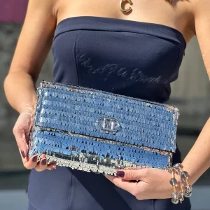 MARC ELLIS PAILLETTES SMALL BAG ARGENTO