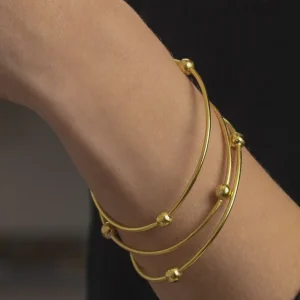 Bracciale 3 Bangles Ovali Sfere