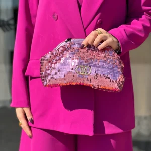 MARC ELLIS PAILLETTES CLUTH ROSA