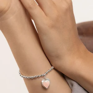 Bracciale Elastico Cuore Rosa