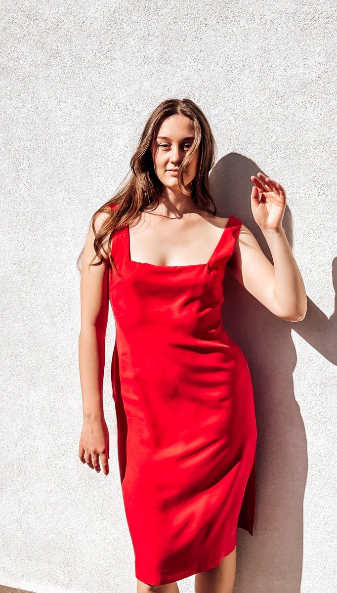 Abito a tubino in Tencel™ Lyocell con spacco laterale