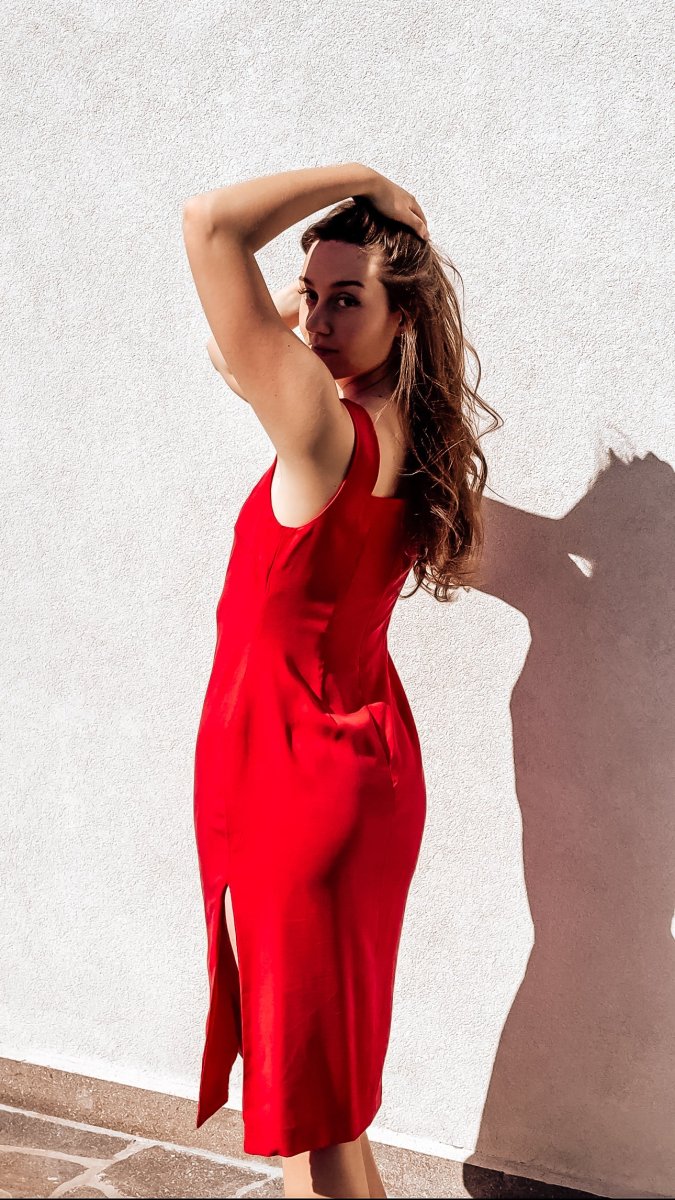 Abito a tubino in Tencel™ Lyocell con spacco laterale - immagine 4