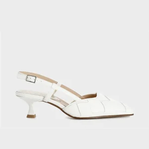 Décolleté con tomaia in pelle intrecciata