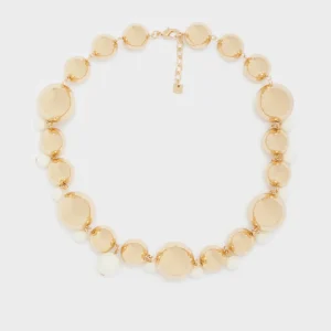 COLLANA SFERE ORO E BIANCHE