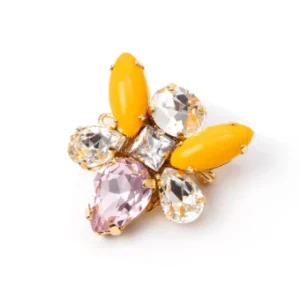 Spilla con insettino giallo Flora - Multicolor