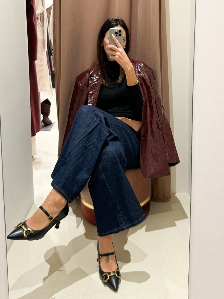 Scarpa Tacco Fibbia Gold