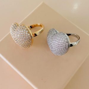 Anello Maxi Cuore Glitter