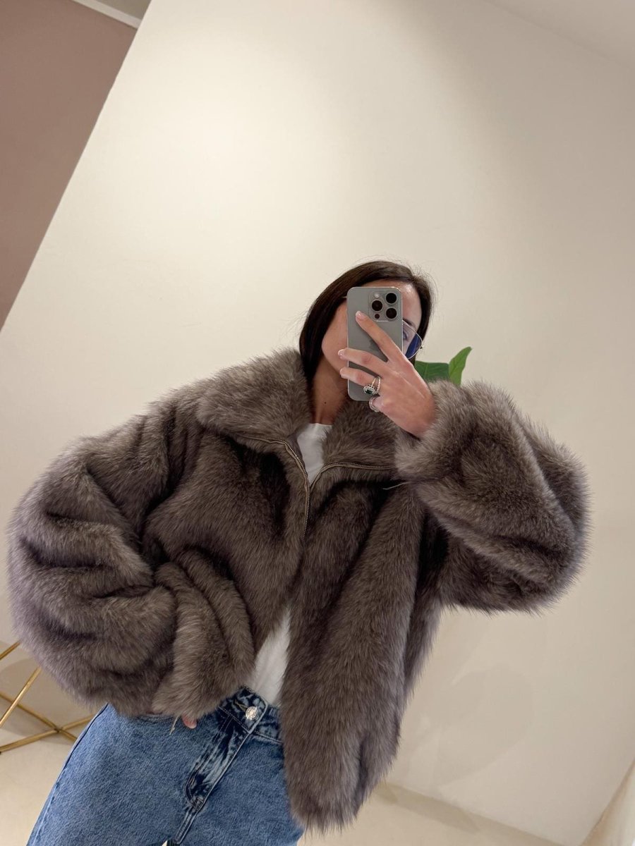 Ecofur bomber taupe