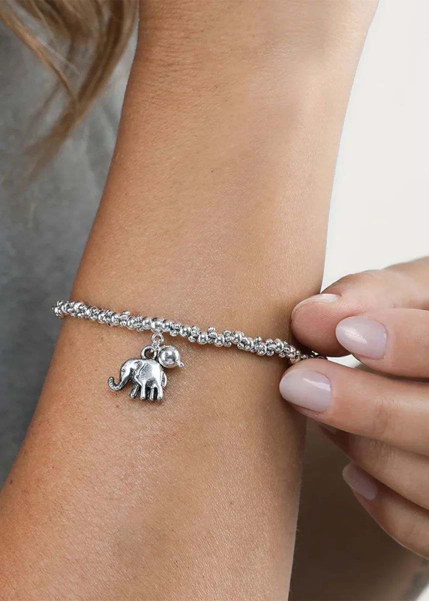 Bracciale Elastico Ciondolo Elefante - immagine 2