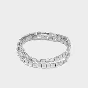 Bracciale Elastico 2 Giri Quadrati Piatti