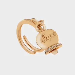 Anello in Metallo color oro rosa con campanella Capri e cristalli
