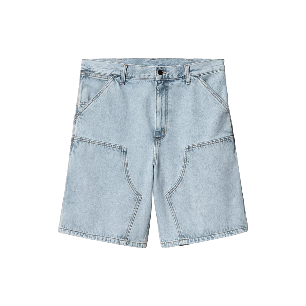 Carhartt WIP Double Knee Short - Blue (Heavy stone bleached) - immagine 2