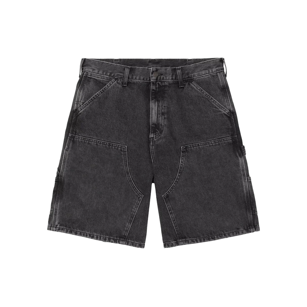 Carhartt WIP Double Knee Short - Black (Stone washed) - immagine 2