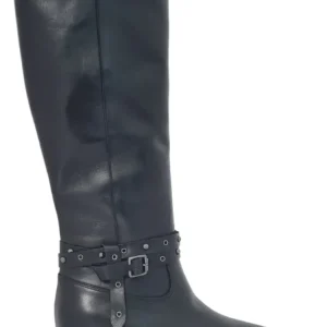 Stivali sotto al ginocchio in vera pelle neri