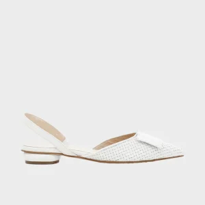 Ballerine aperte in pelle stampa intreccio