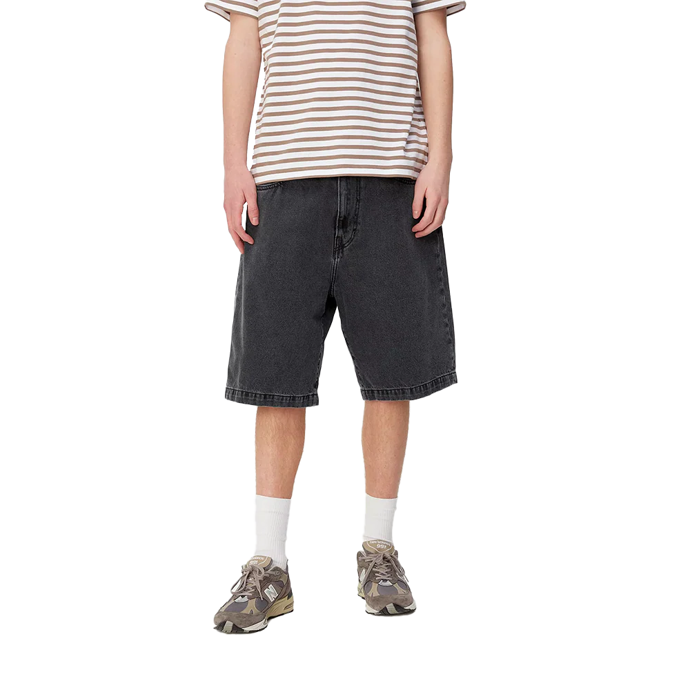 Carhartt WIP Landon Short - Black Heavy stone wash - immagine 4