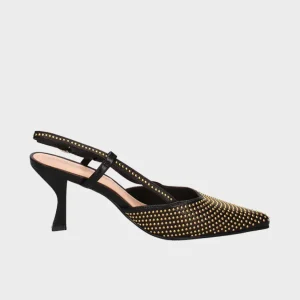 Décolleté in pelle con tacco 6.5 cm