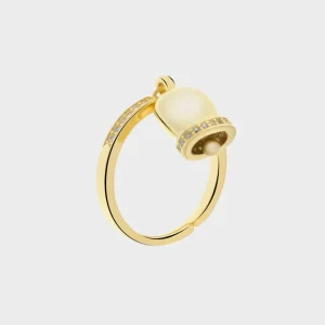Anello con campanella portafortuna e zirconi - Argento 925