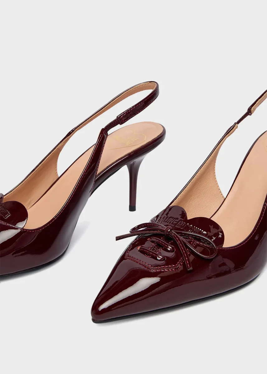 Décolletè in vernice con logo e tacco 70mm - immagine 5